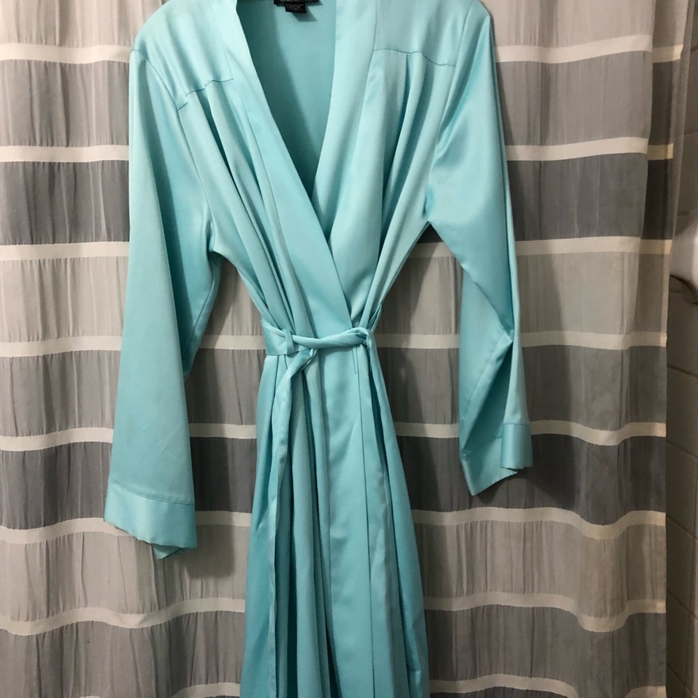 Blue robe two ties wrap around